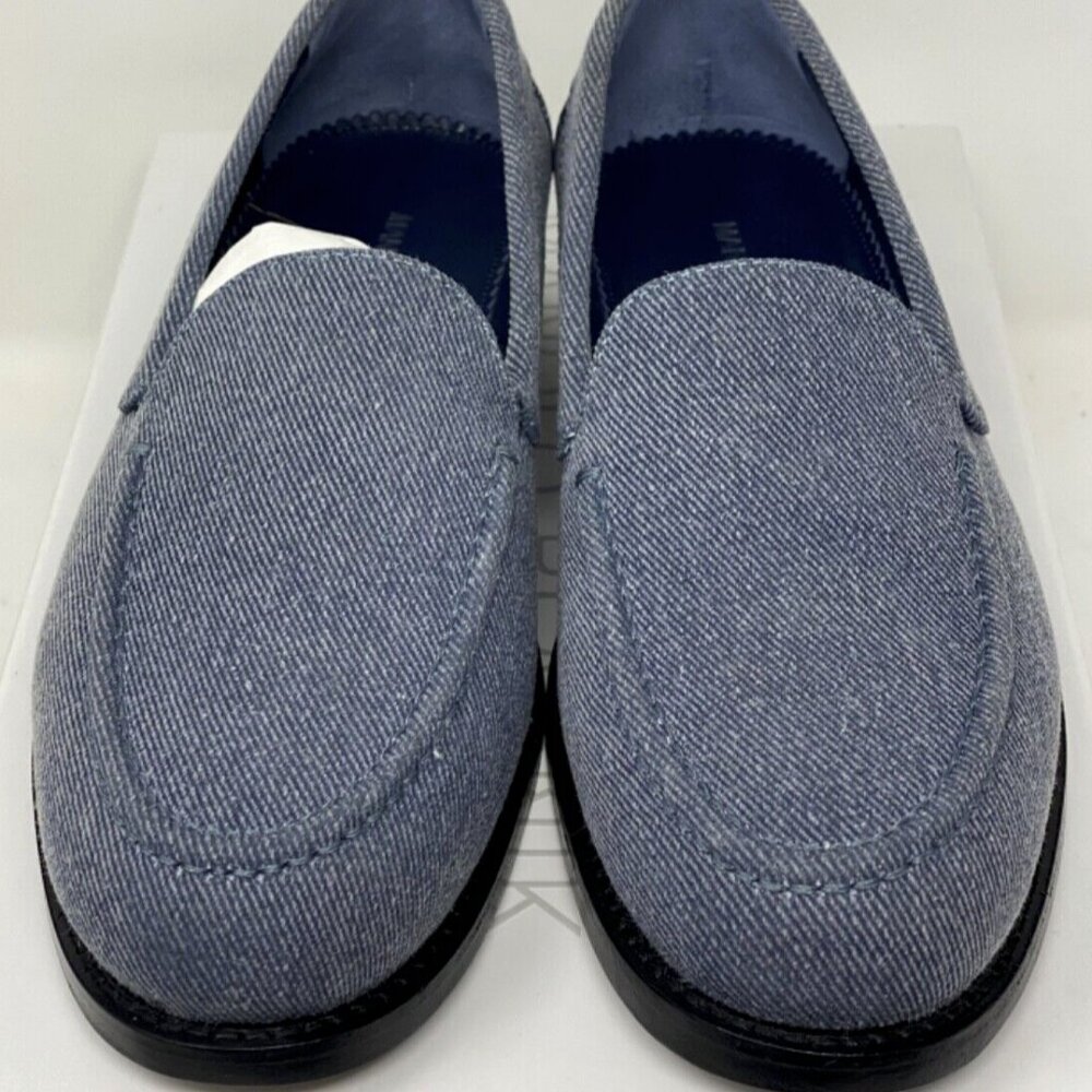 Manolo Blahnik Dineguardo Blue Denim Moc Toe Loafers 39 EU